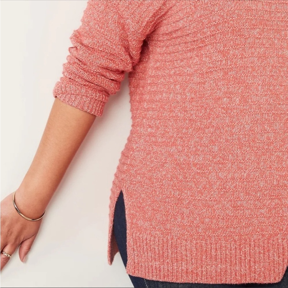 Old Navy Women's Coral Long Sleeve Textured Rib-Knit Tunic Sweater - NWT - Picture 10 of 10
